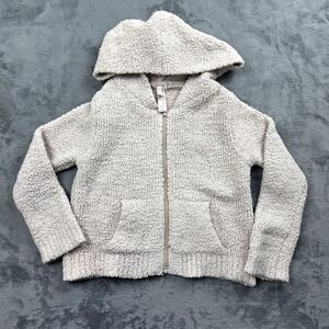 Skims Toddler Jacket Size 2T/3T Teddy Full Zip Hoodie Soft Beige Pockets Sweater
